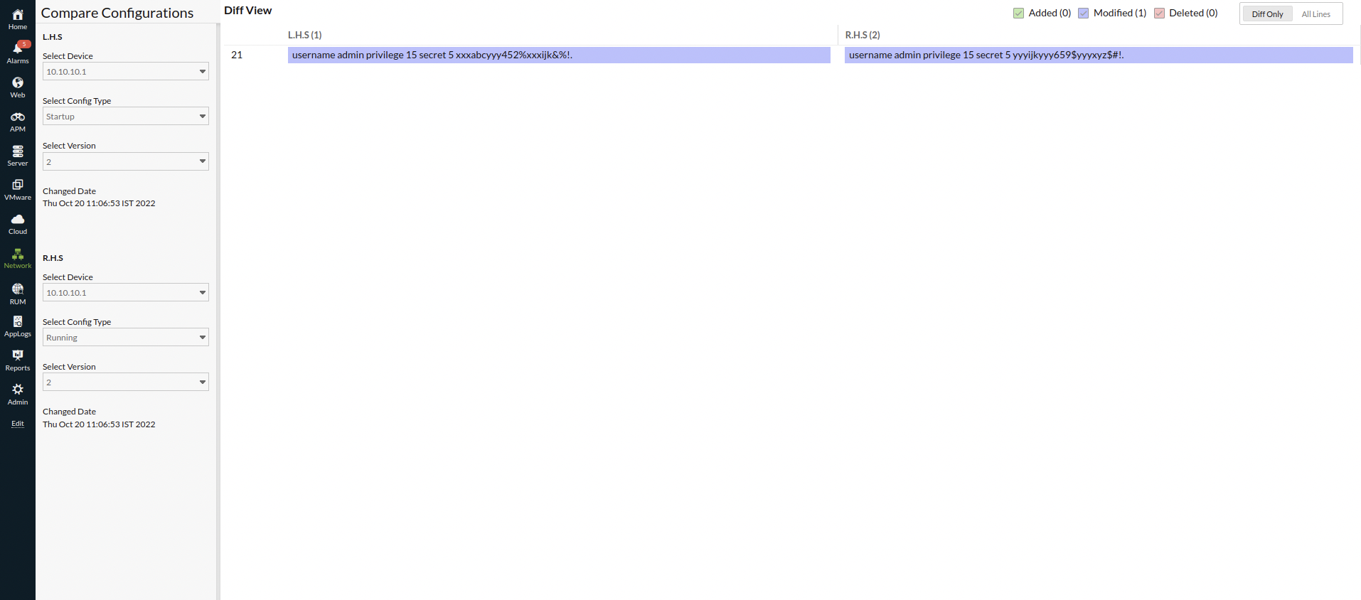 NCM Comparing Configurations