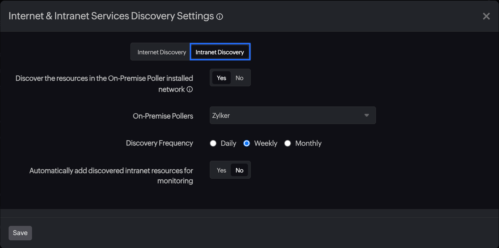 intranet-services-discovery-settings Intranet settings