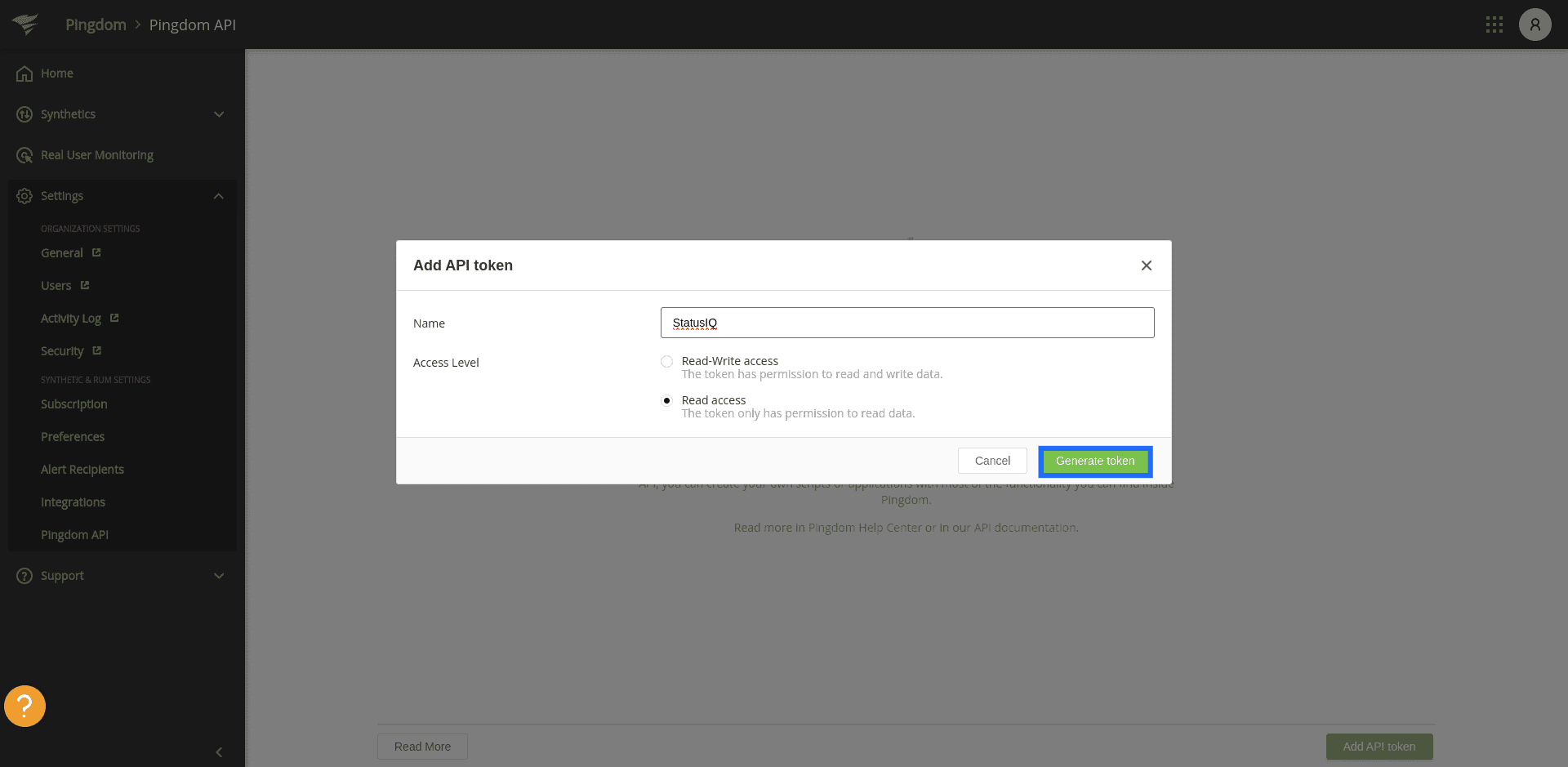 add api token