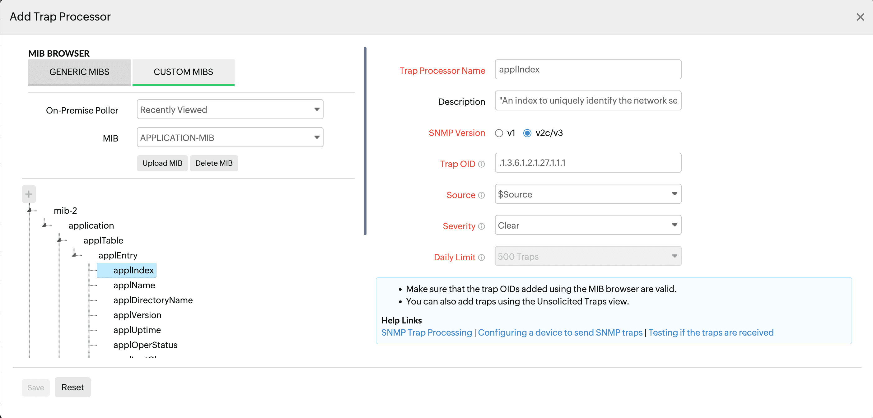 SNMP trap processing | Online help Site24x7