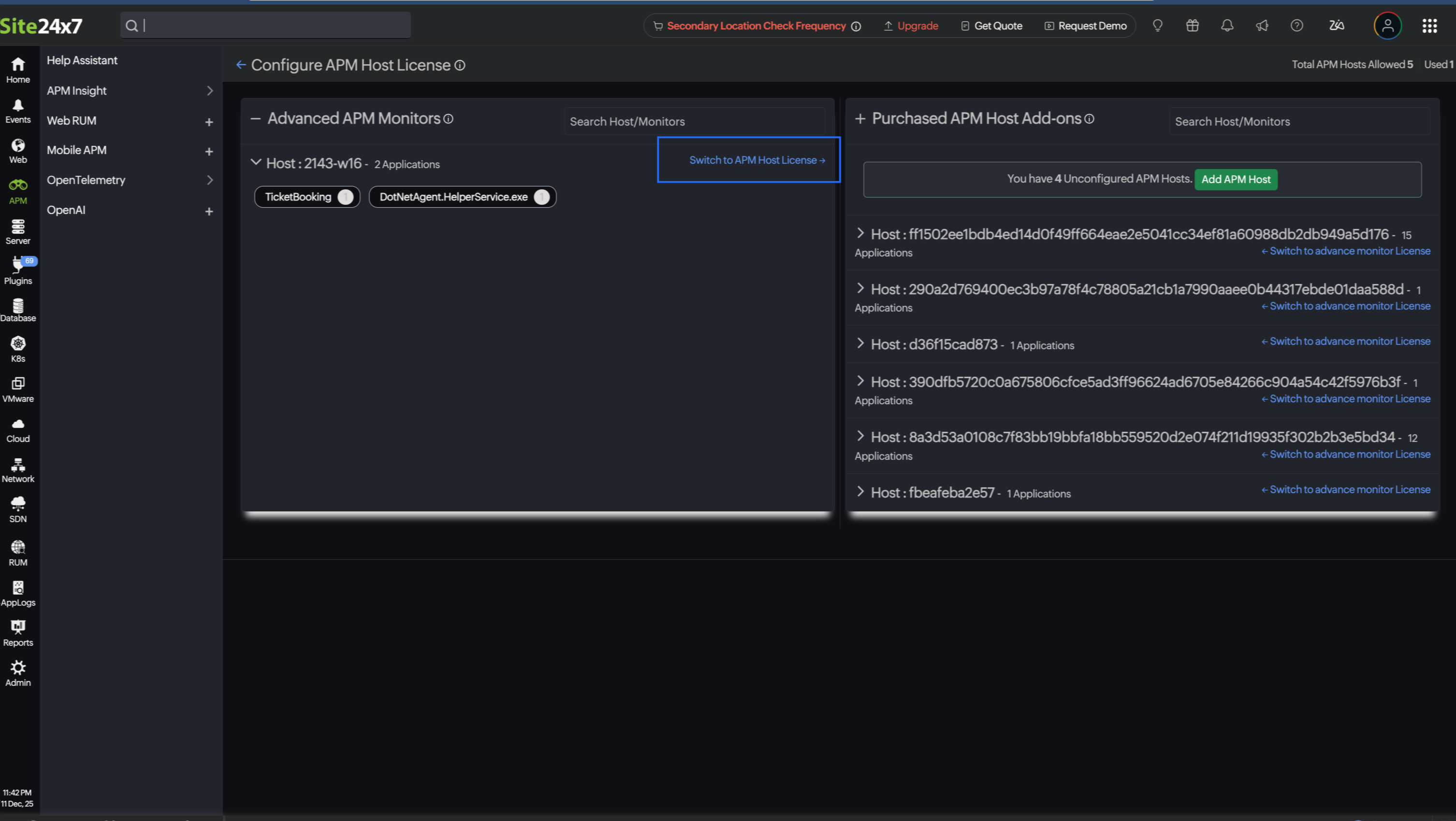 APM Host License Configuration APM Host License Configuration