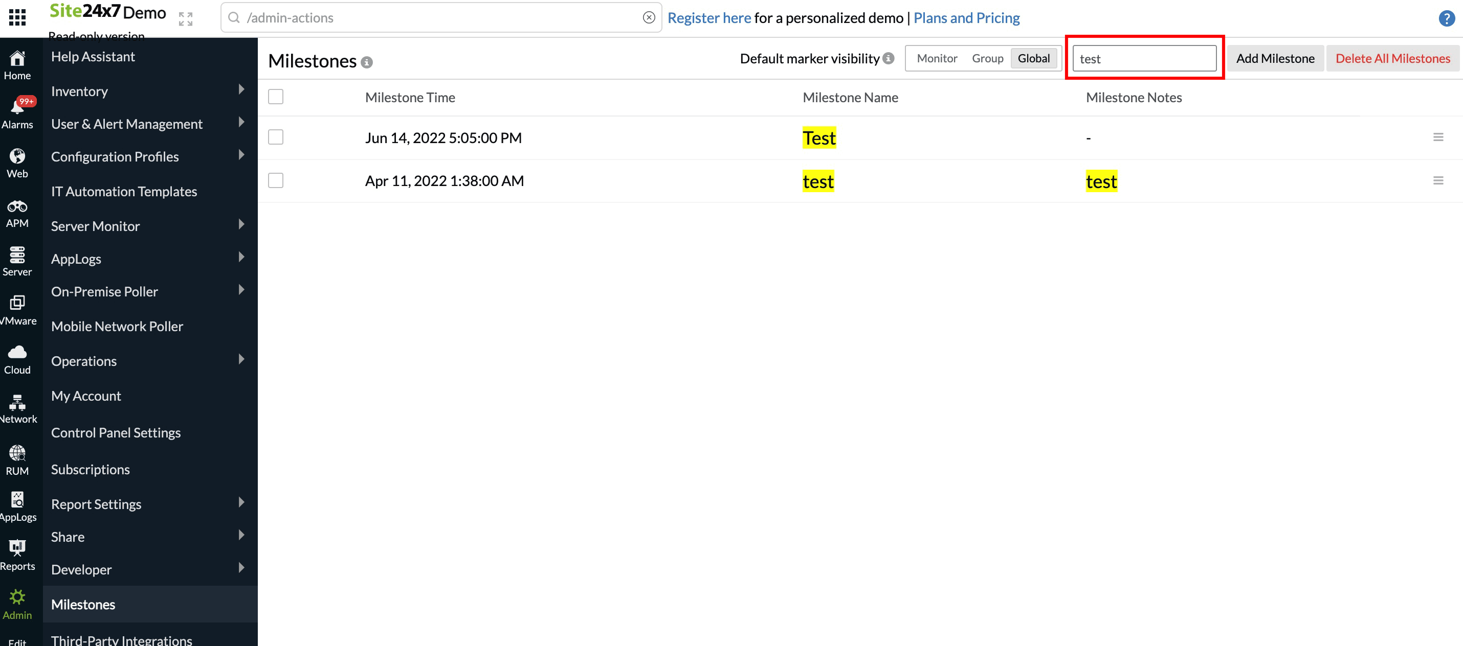 apm-search-milestone Search Milestones