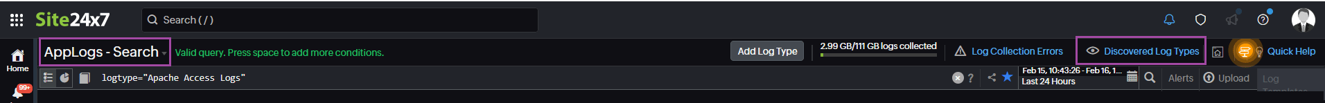 applogs discovered log types