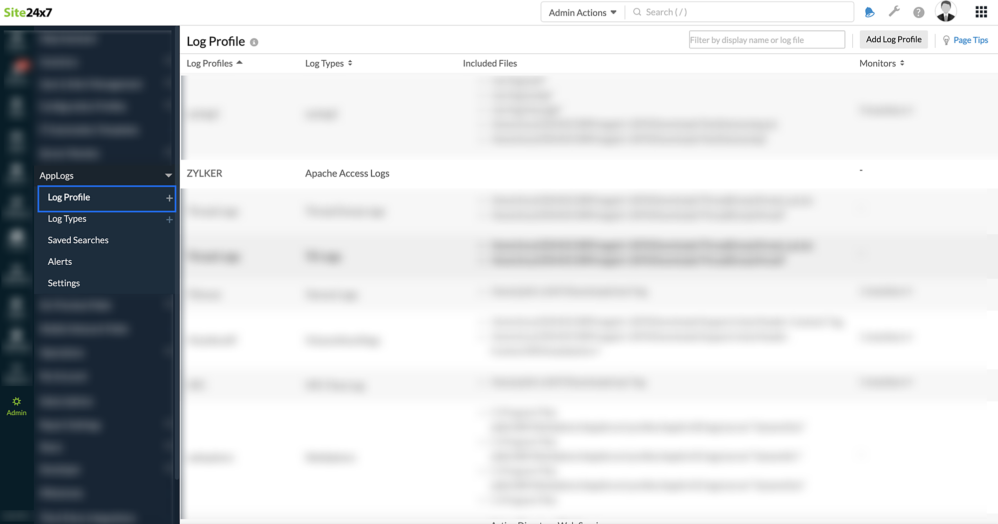 applogs logstash logprofile