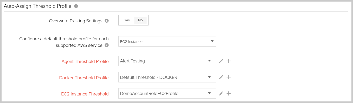 Automatically assign threshold profiles for EC2 monitors.