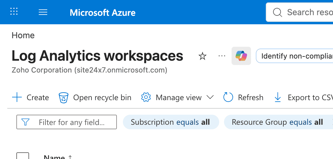 Create a Log Analytics workspace Create a Log Analytics workspace