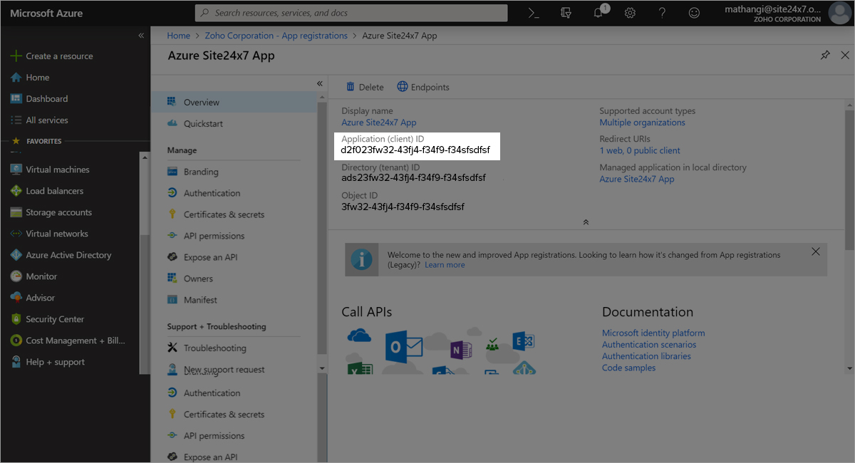 Creating an Azure Active Directory Application