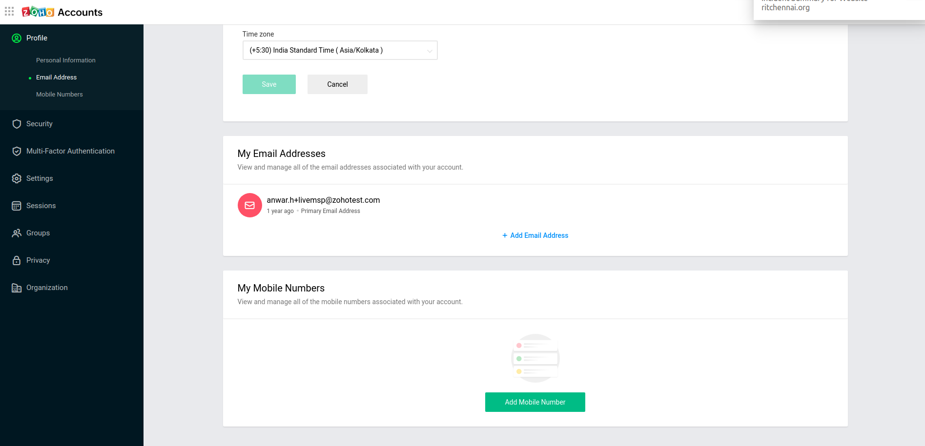 change email address