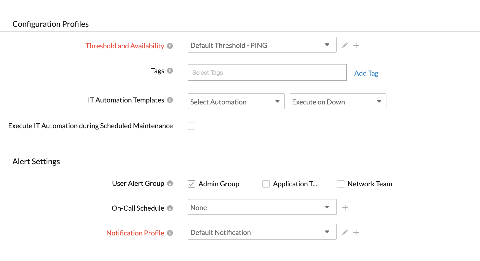 configuration profiles ping monitor