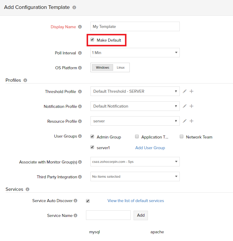 Server Monitor | Online Help Site24x7