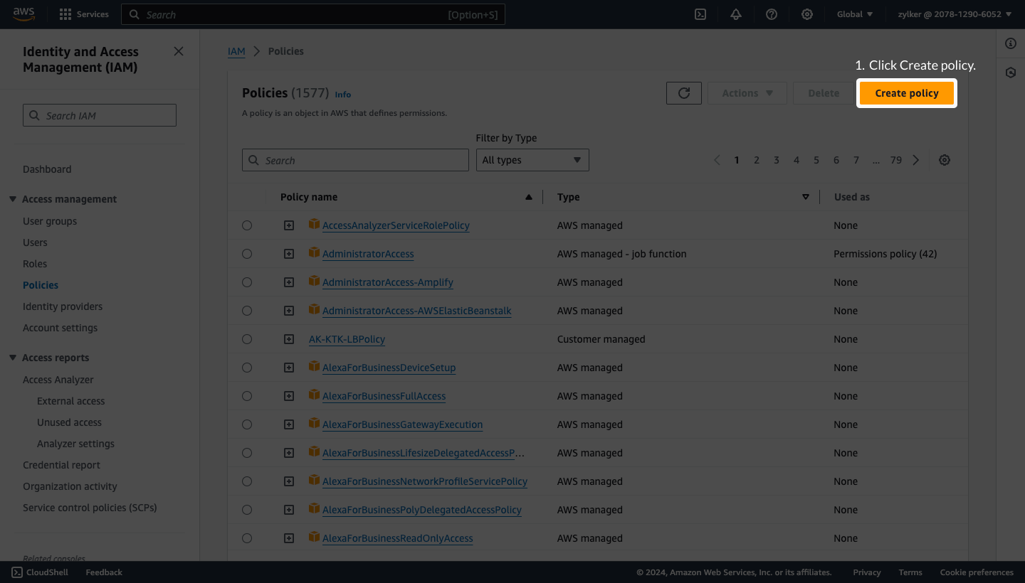 create policy updated