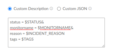 Custom description in Site24x7-Freshservice integration