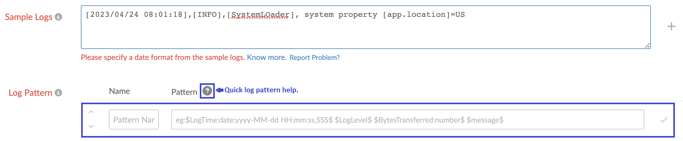 Sample log