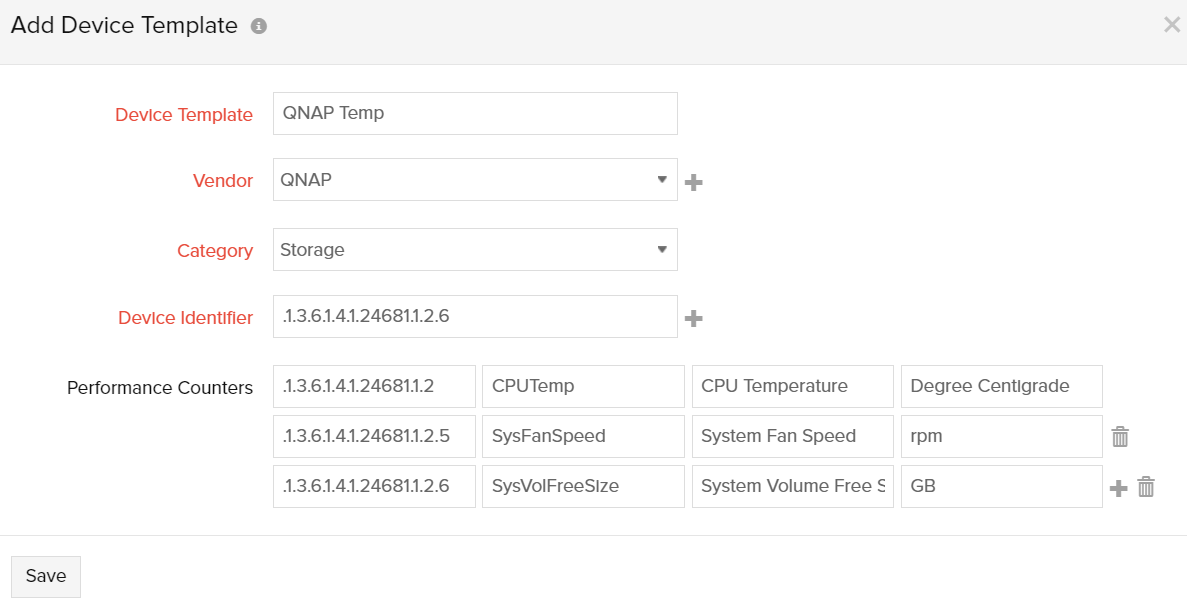 Device Templates | Online Help Site24x7