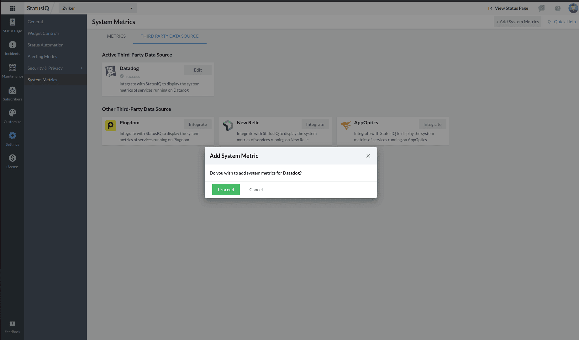 datadog add system metrics proceed
