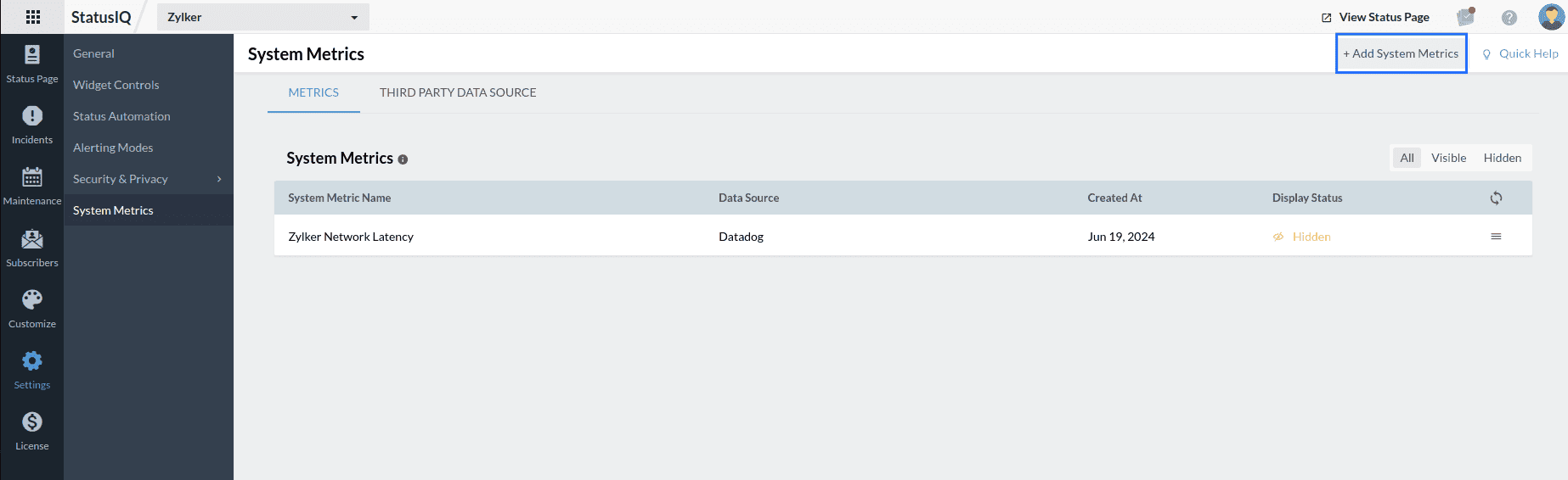 datadog add system metrics