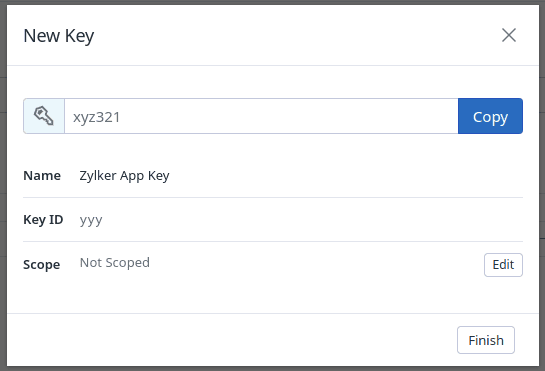 datadog application key finish