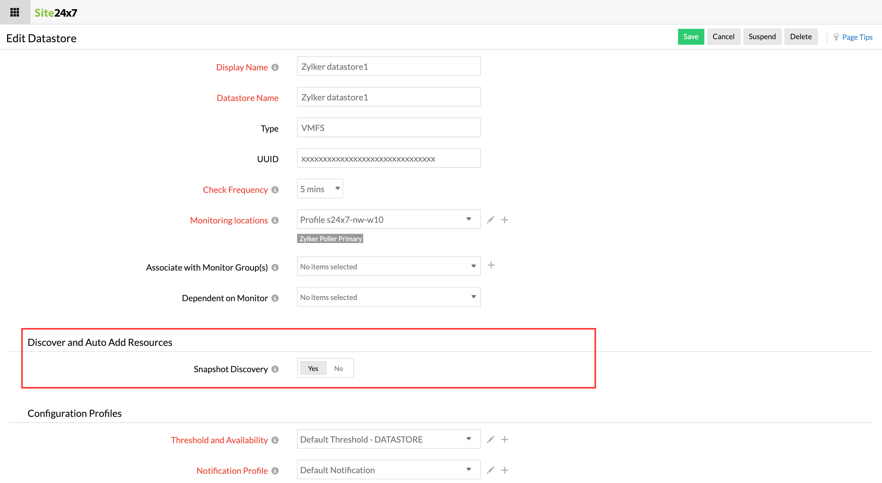 Automatically discover and add snapshots for monitoring