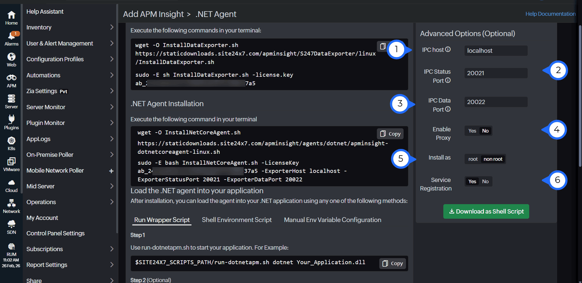 Advance configuration