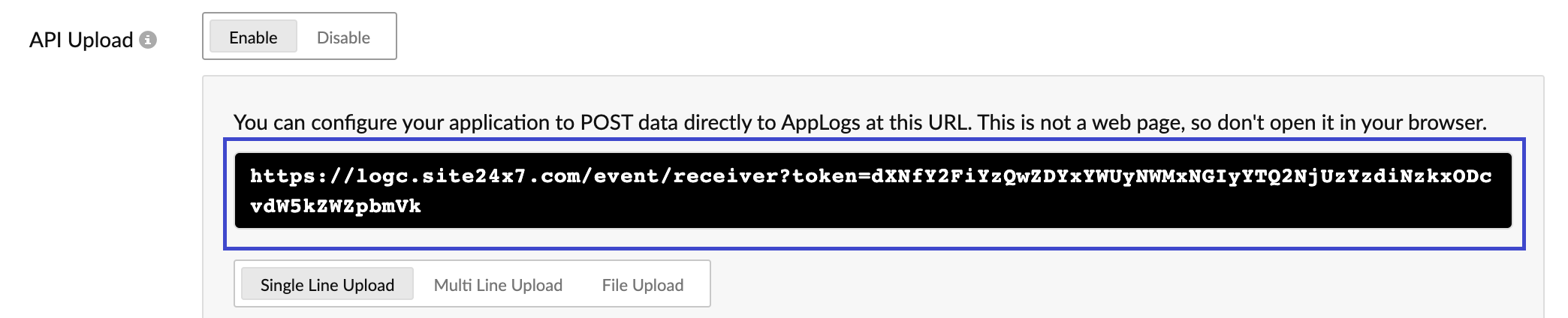 ecs api upload