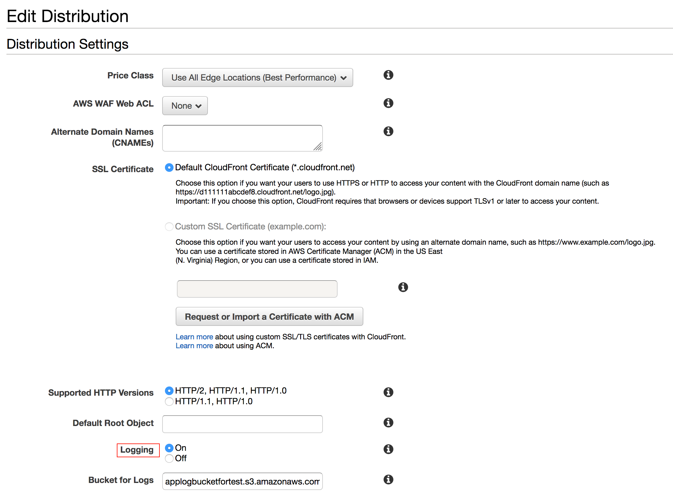 Configure CloudFront logging