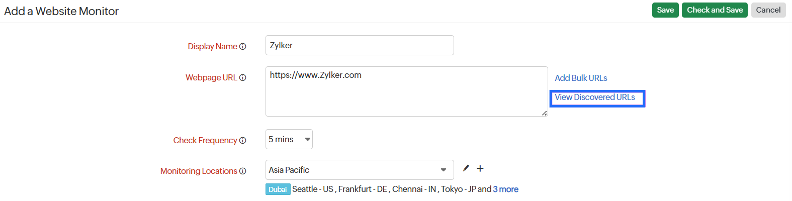 Add Bulk URL   Discovered Resource