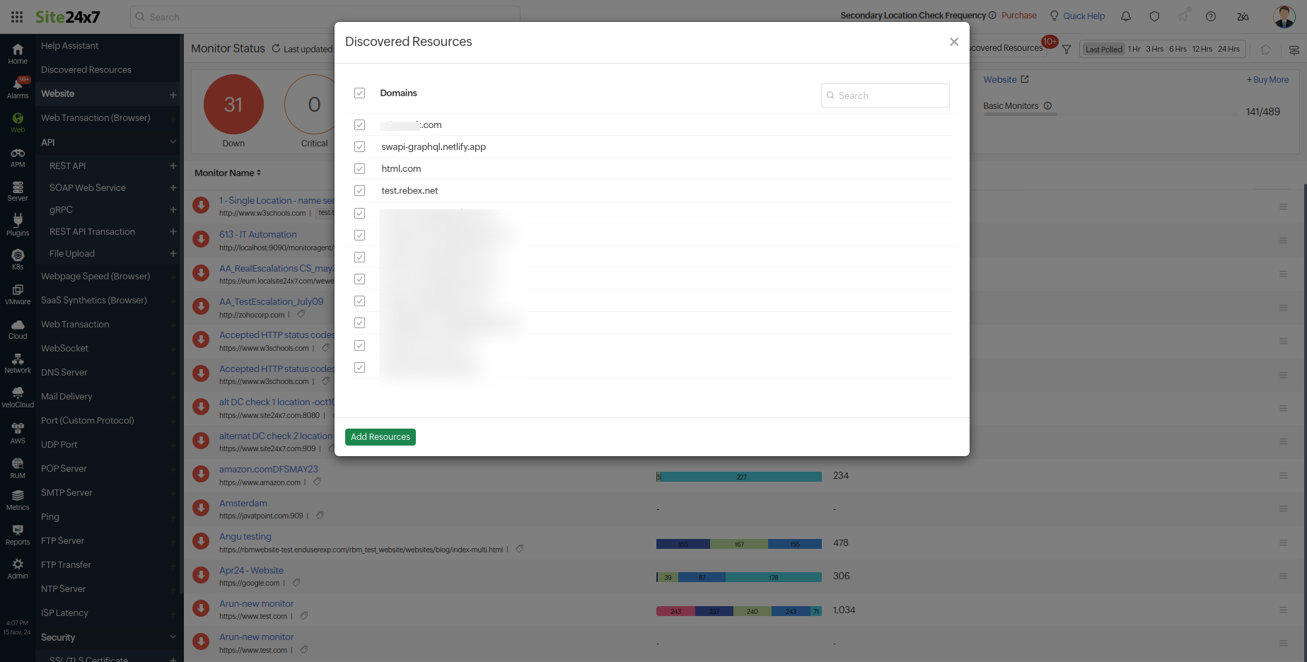 Discovered Resource   Monitor Summary