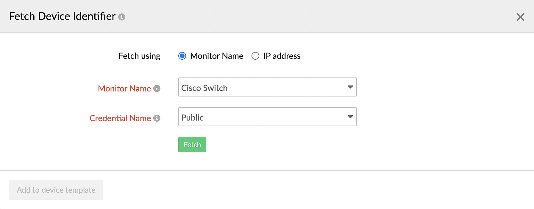 Fetching device identifiers with the monitor name