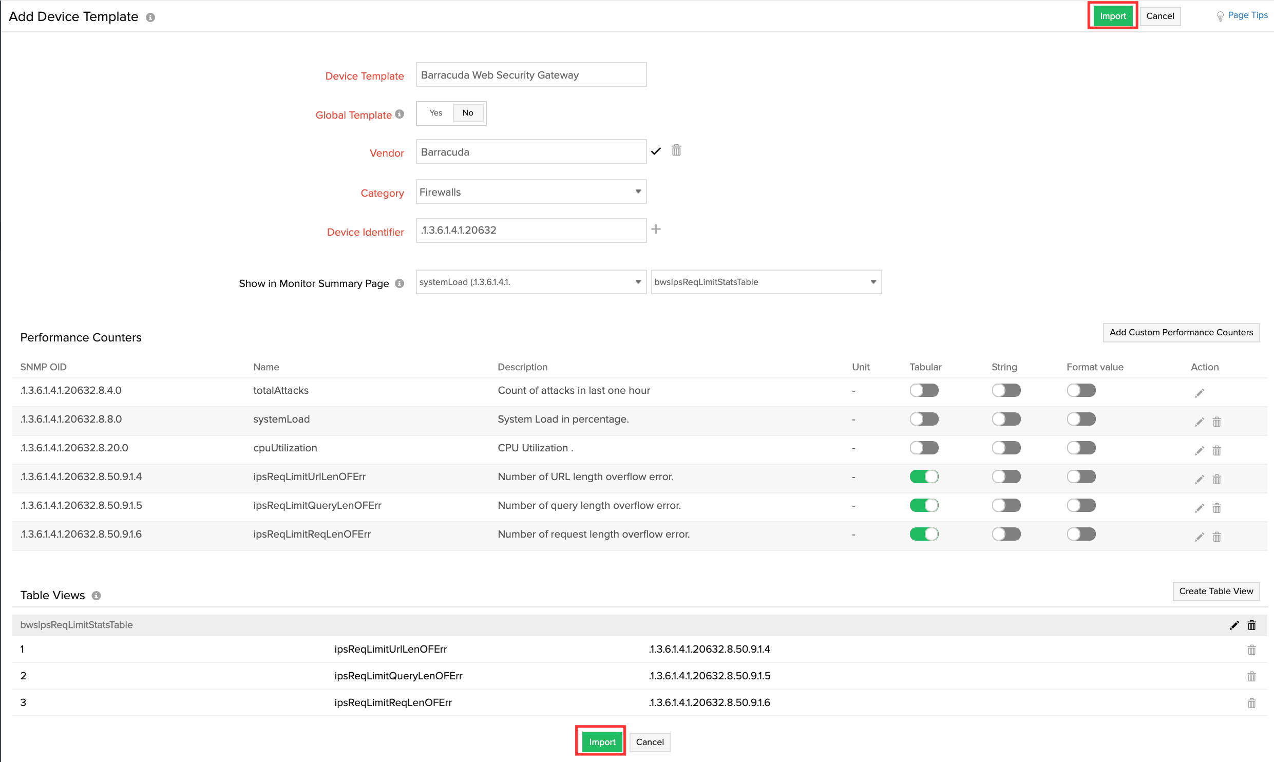 Importing global templates