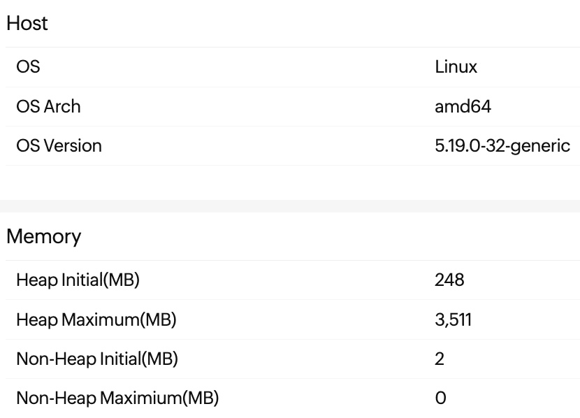 host memory config tab