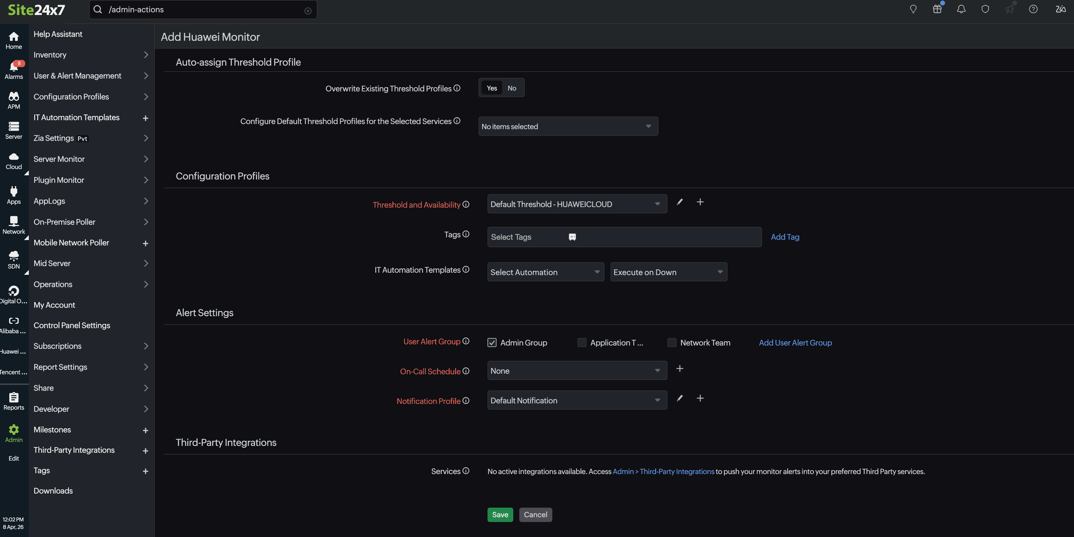 Add page configuration