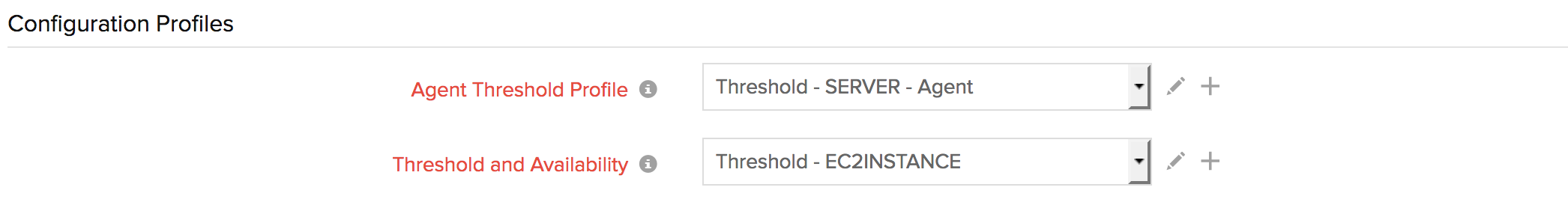 integrated ec2 agent threshold ui