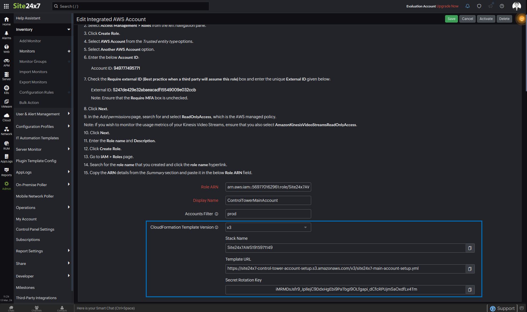 integration page aws