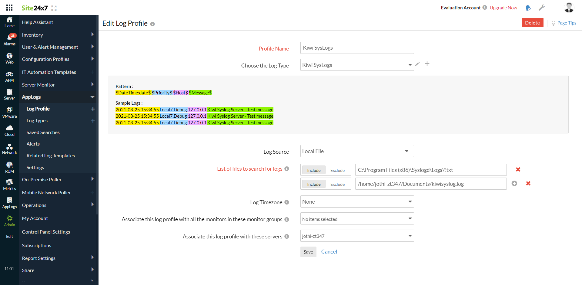 kiwi-syslog-log-profile