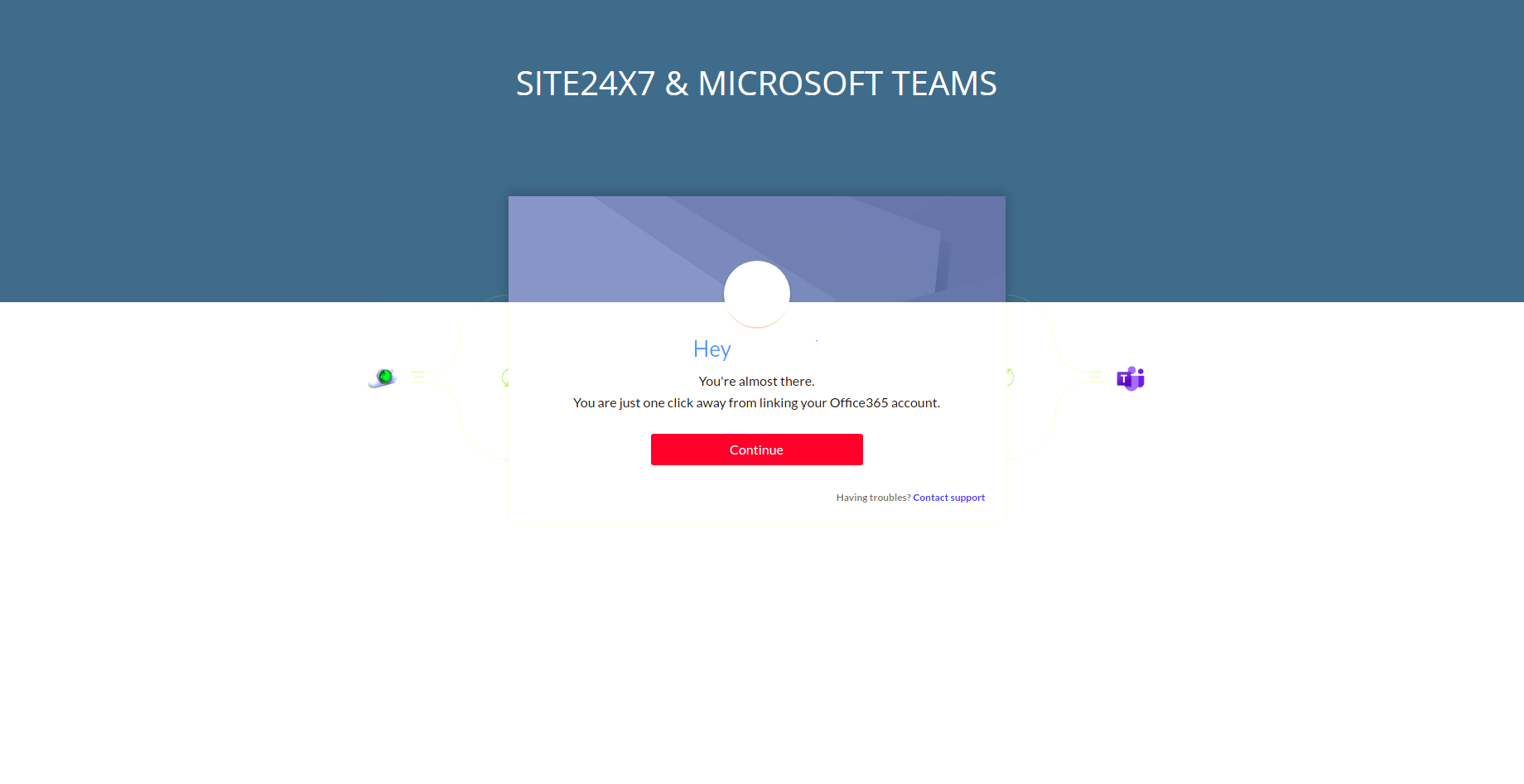 linking msteams site24x7