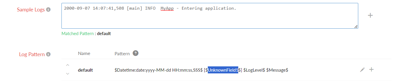 log unknownfield