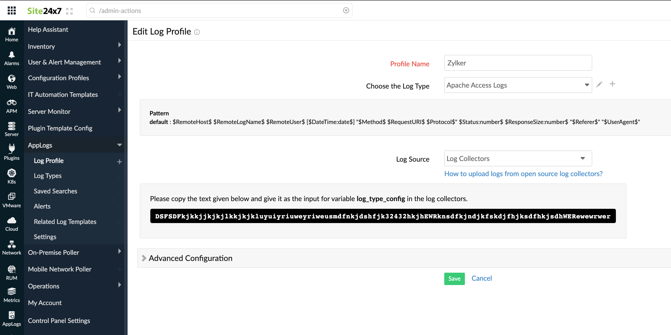 logs fluentd key