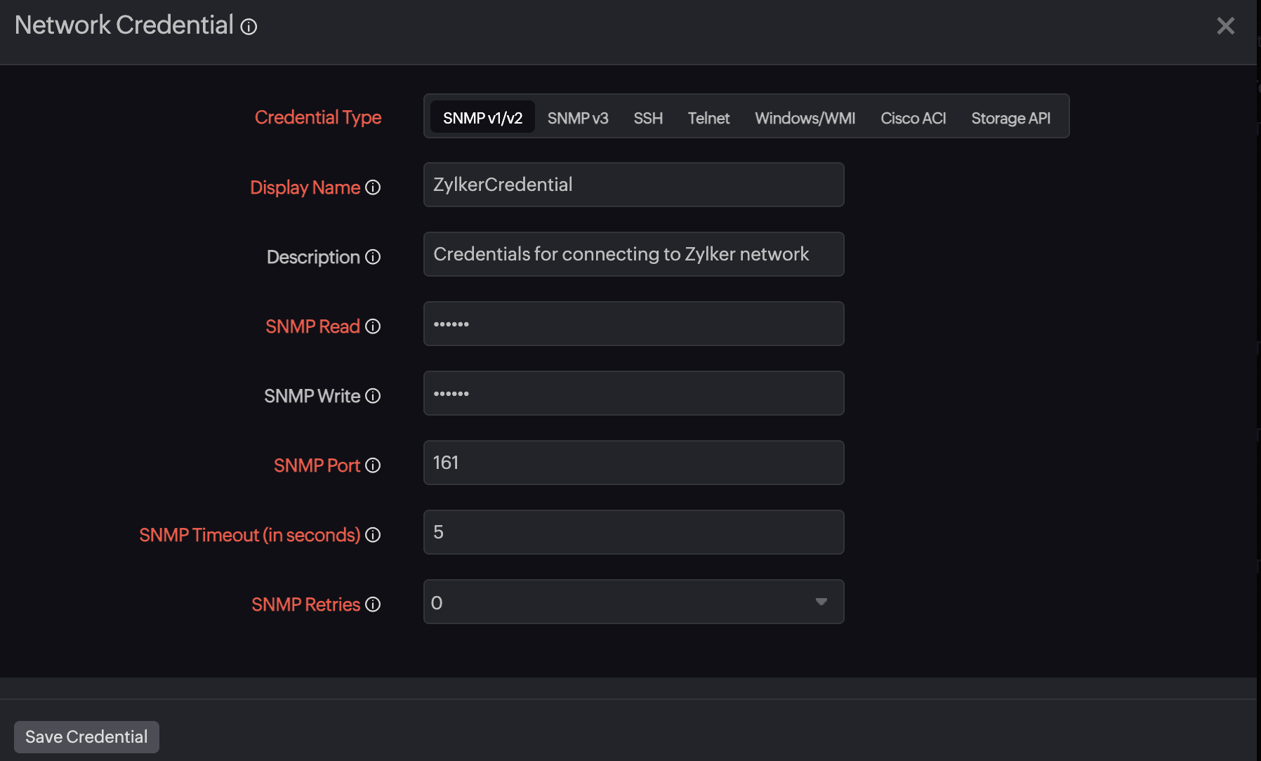 manage network credentials manage network credential