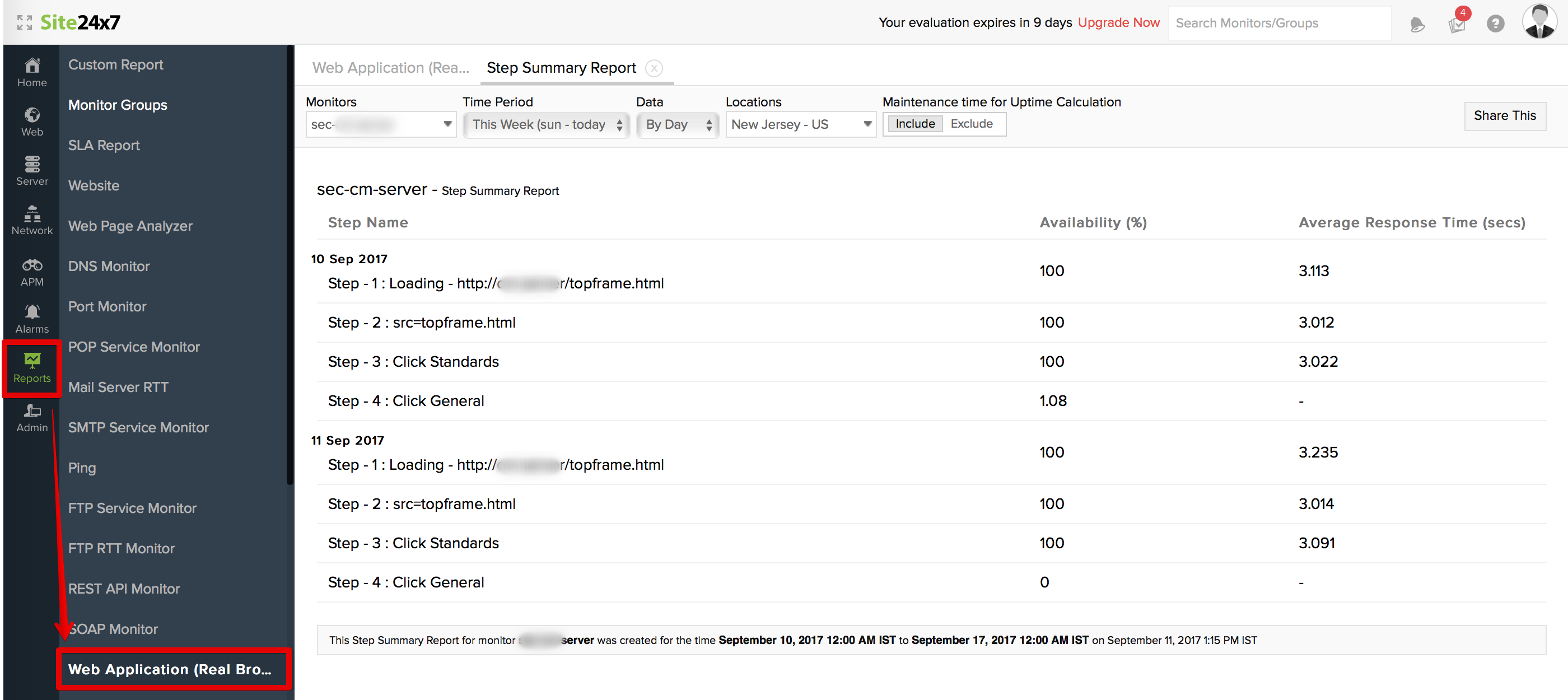 monitor-step-summary-report monitor step summary report