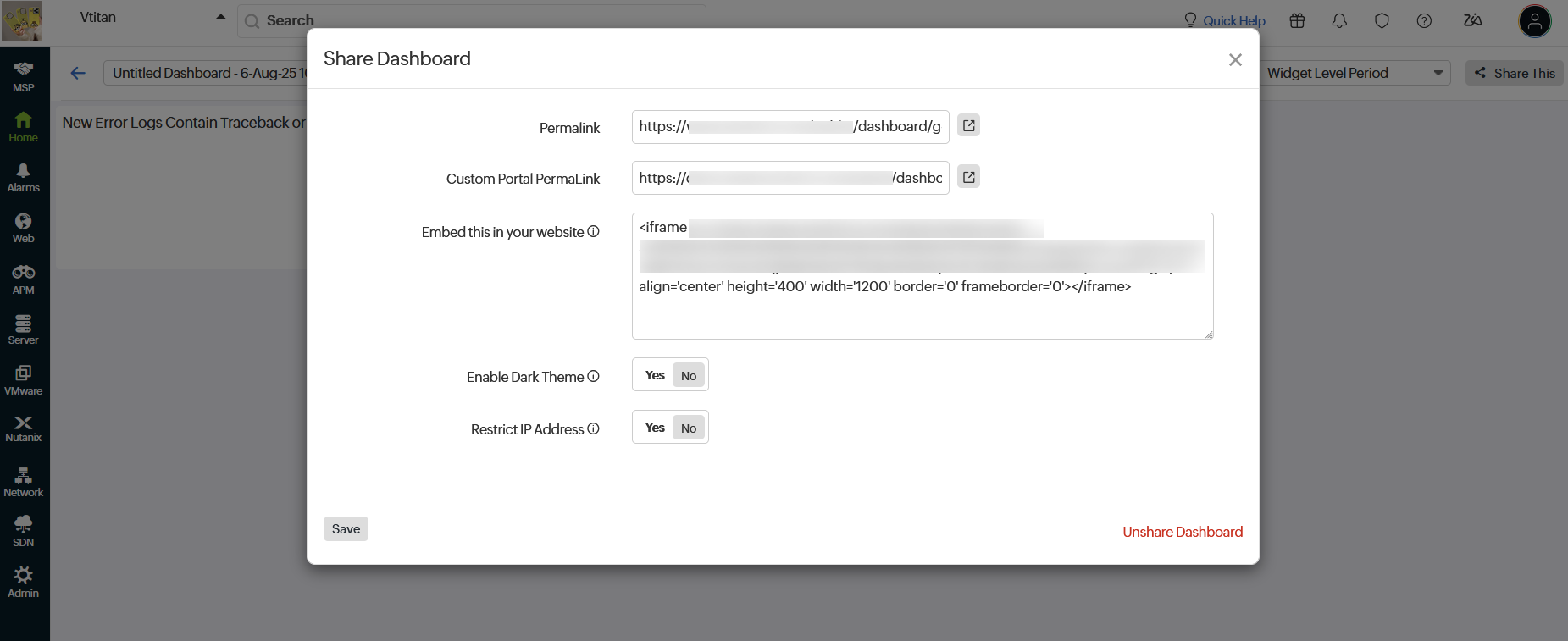 Customer Portal Dashboard