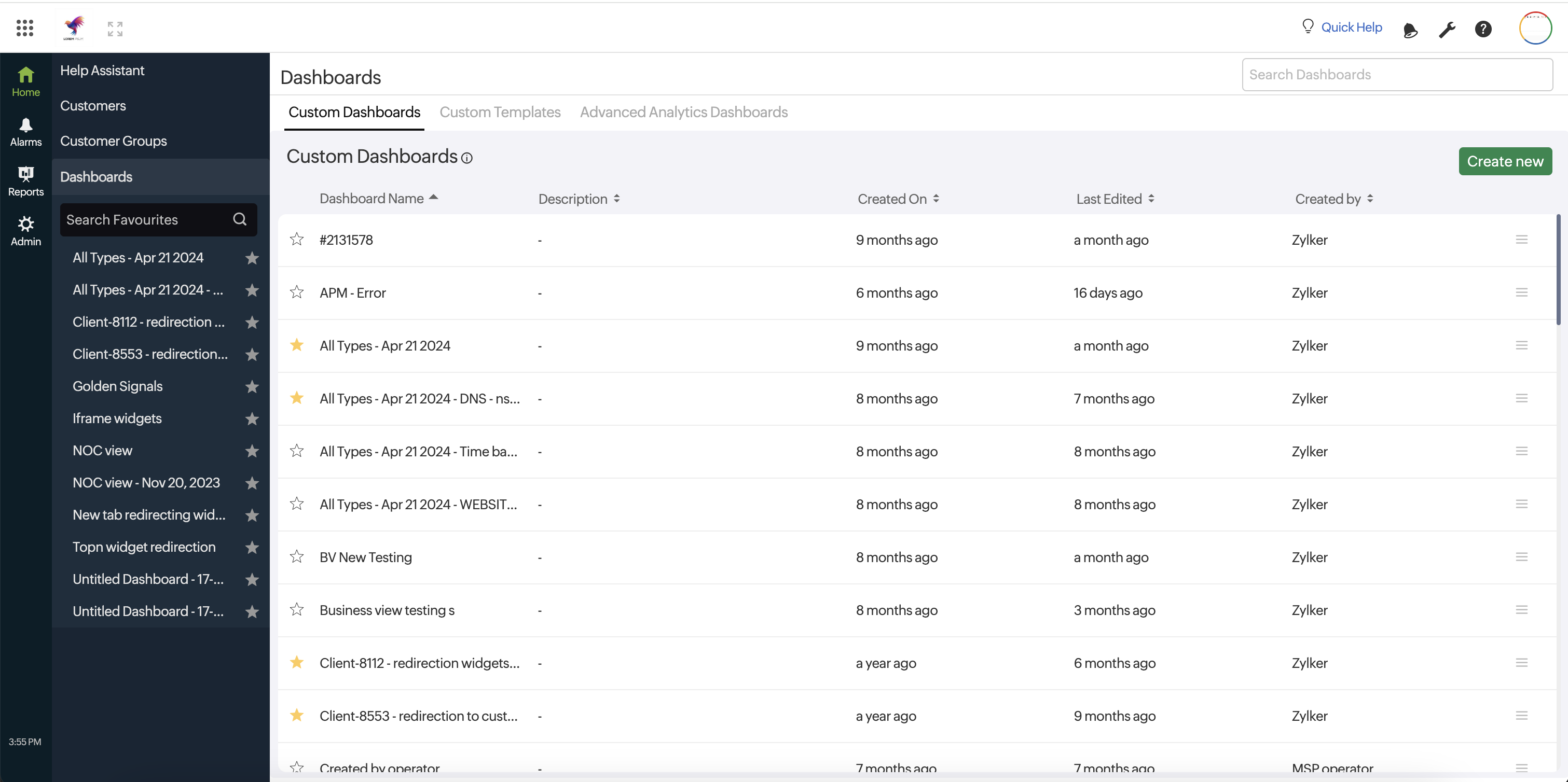 msp dashboard
