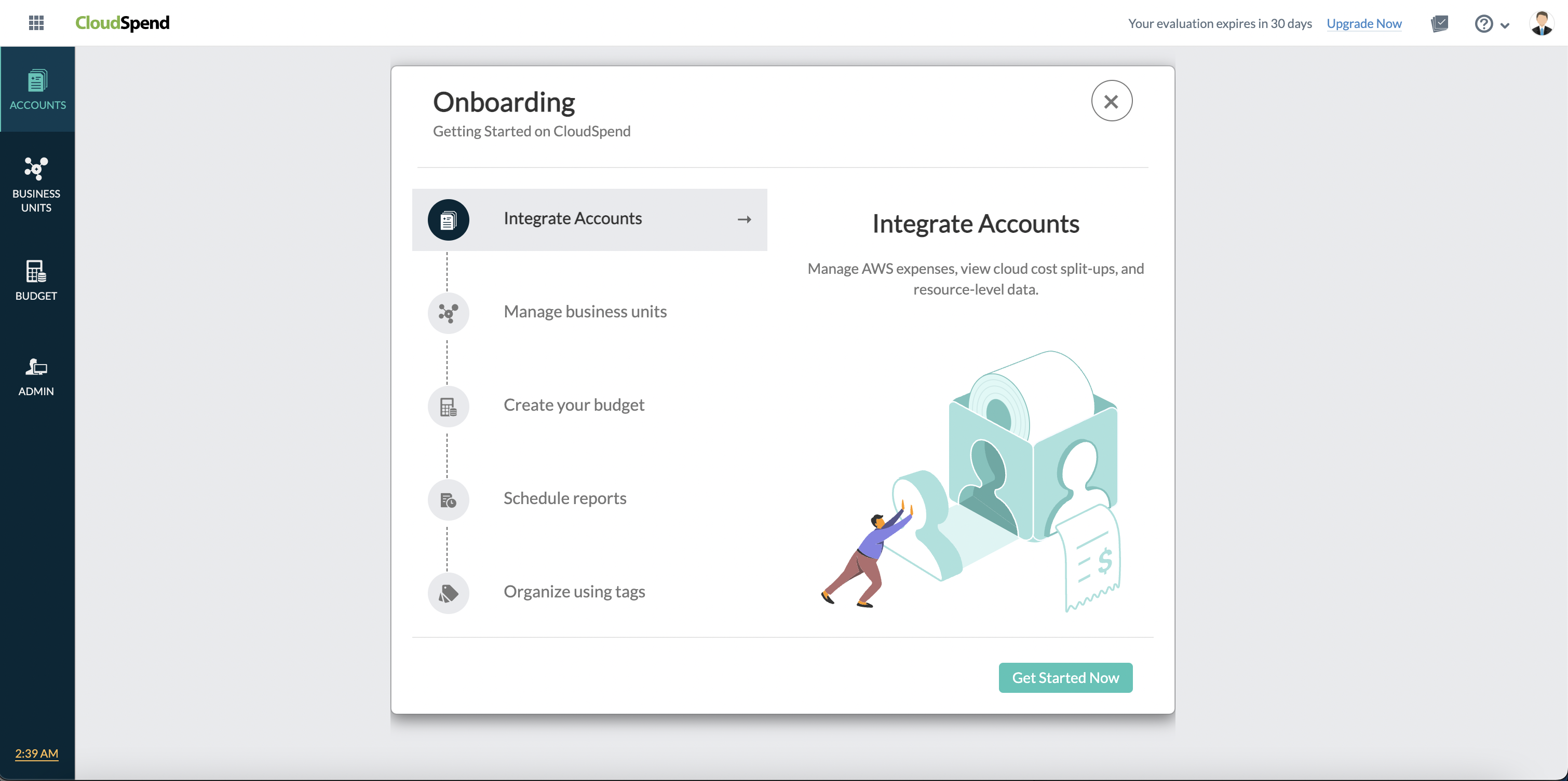 onboarding-page cloudspend onboarding