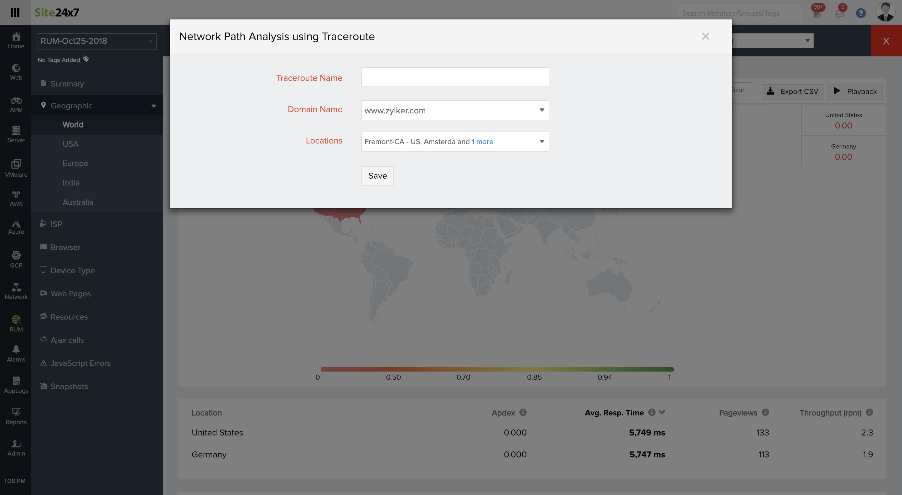 rum add traceroute
