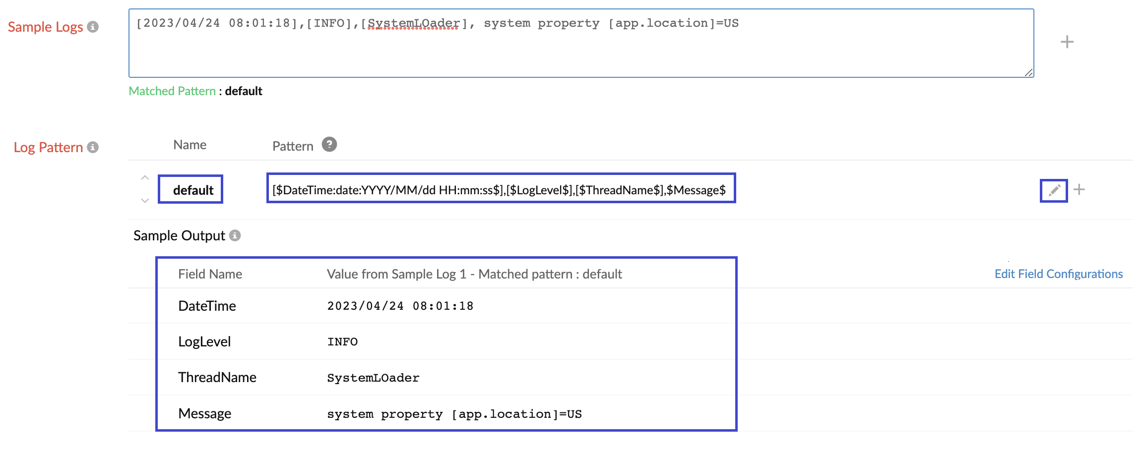 Sample output
