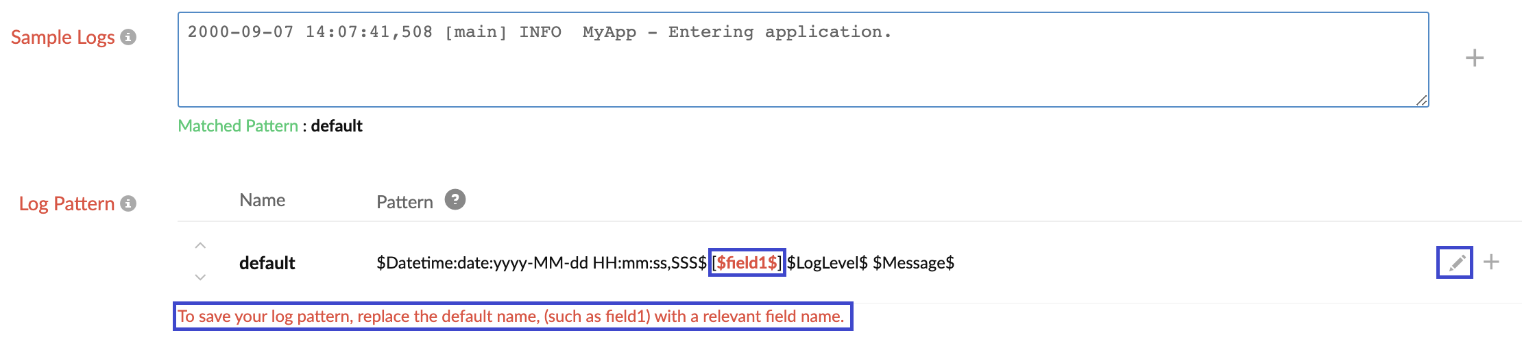 Sample log
