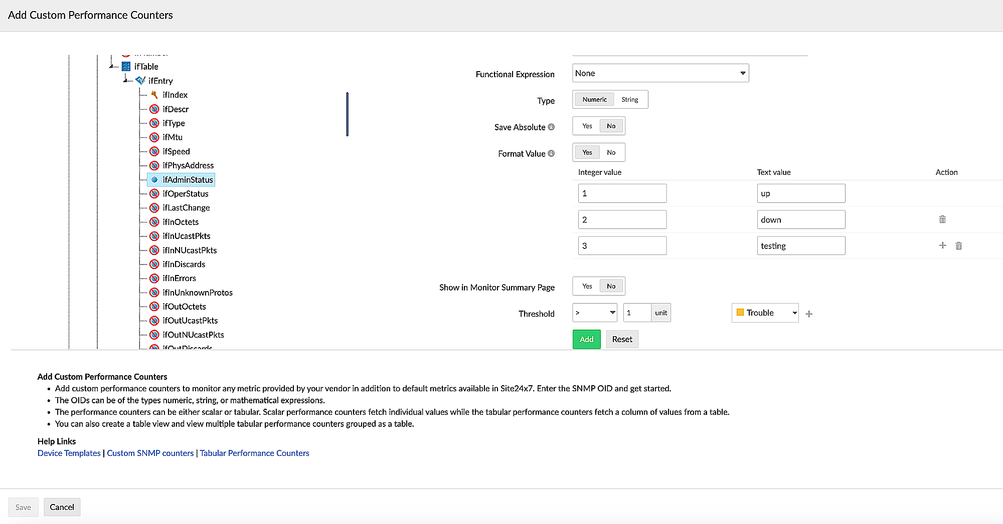 setting thresholds add custom perf counter image