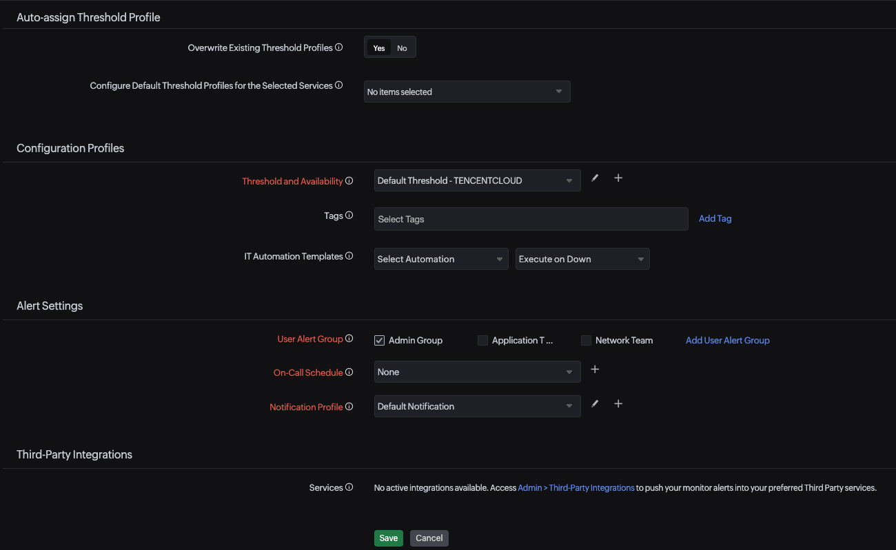 Editing a Tencent Cloud monitor