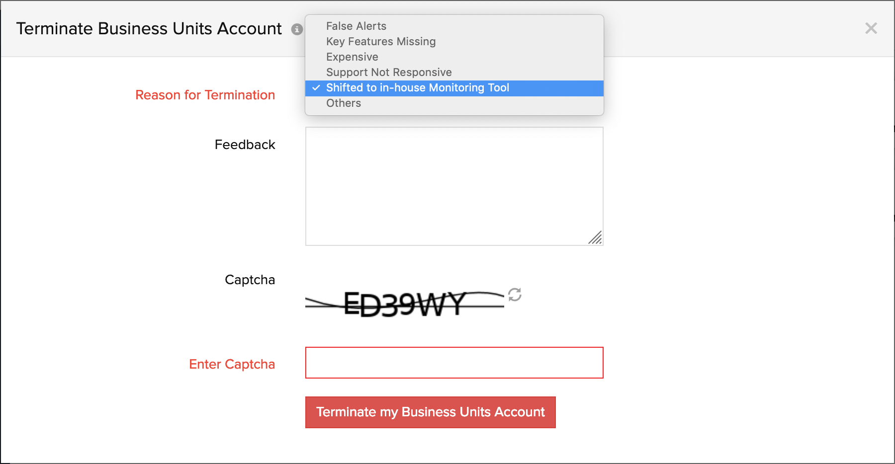 termination form