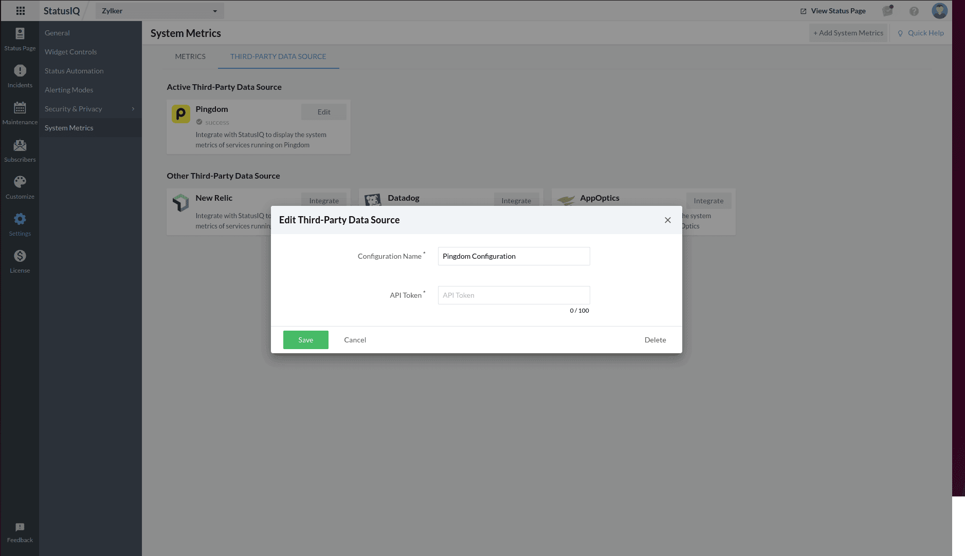 third party data source edit save