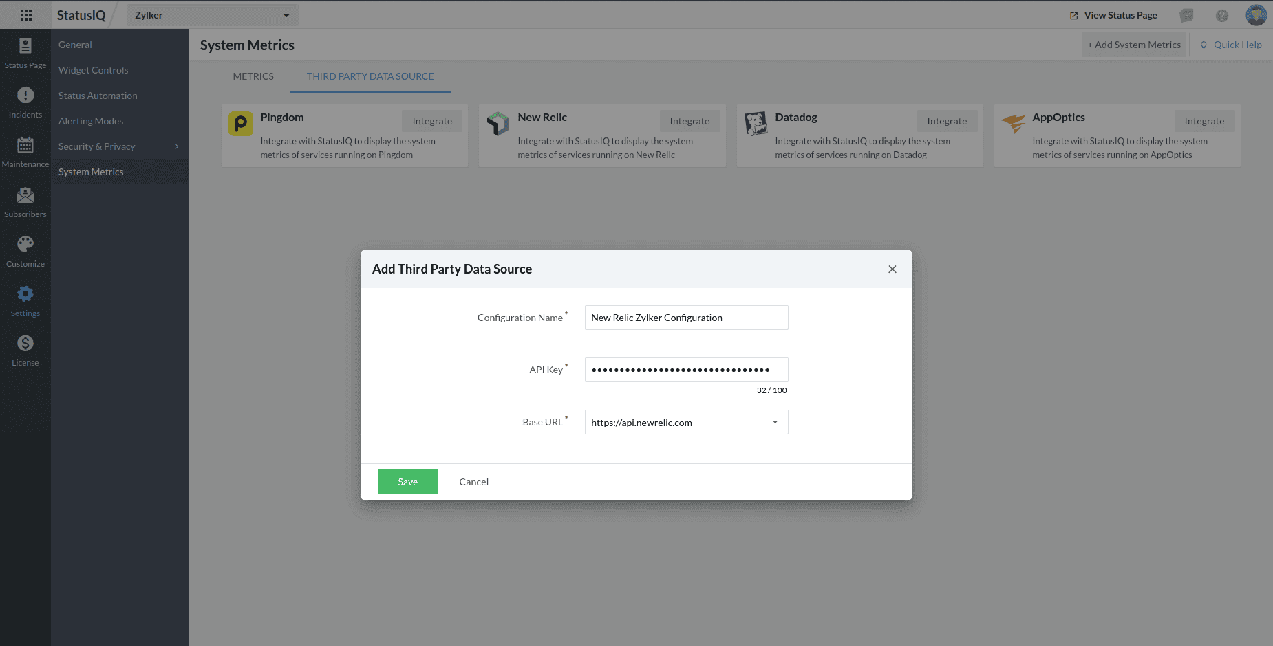 third party data source save